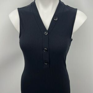 Who What Wear black ribbed knit sleeveless maxi dress small